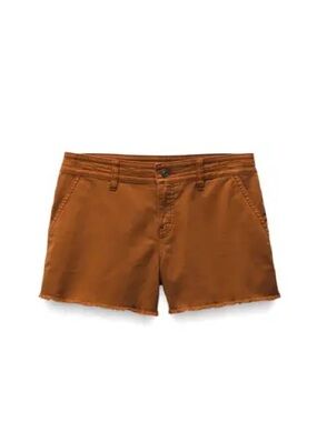 PrAna Women’s Sancho Shorts Size 12 Organic Cotton Raw Hem Brown Casual Outdoor